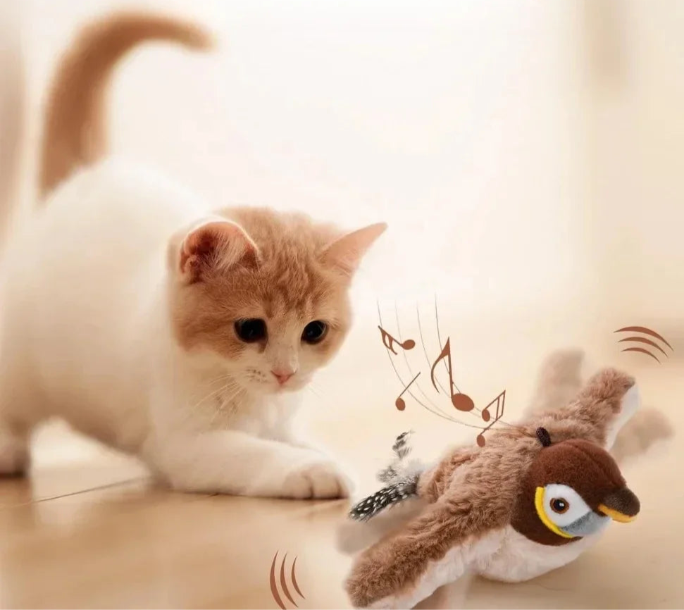 Touch-Sensitive Bird Toy for Cats